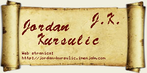 Jordan Kursulić vizit kartica